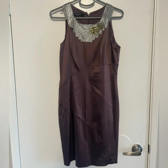 Nine West plum dress with Silver Accents - Picture 1 of 8